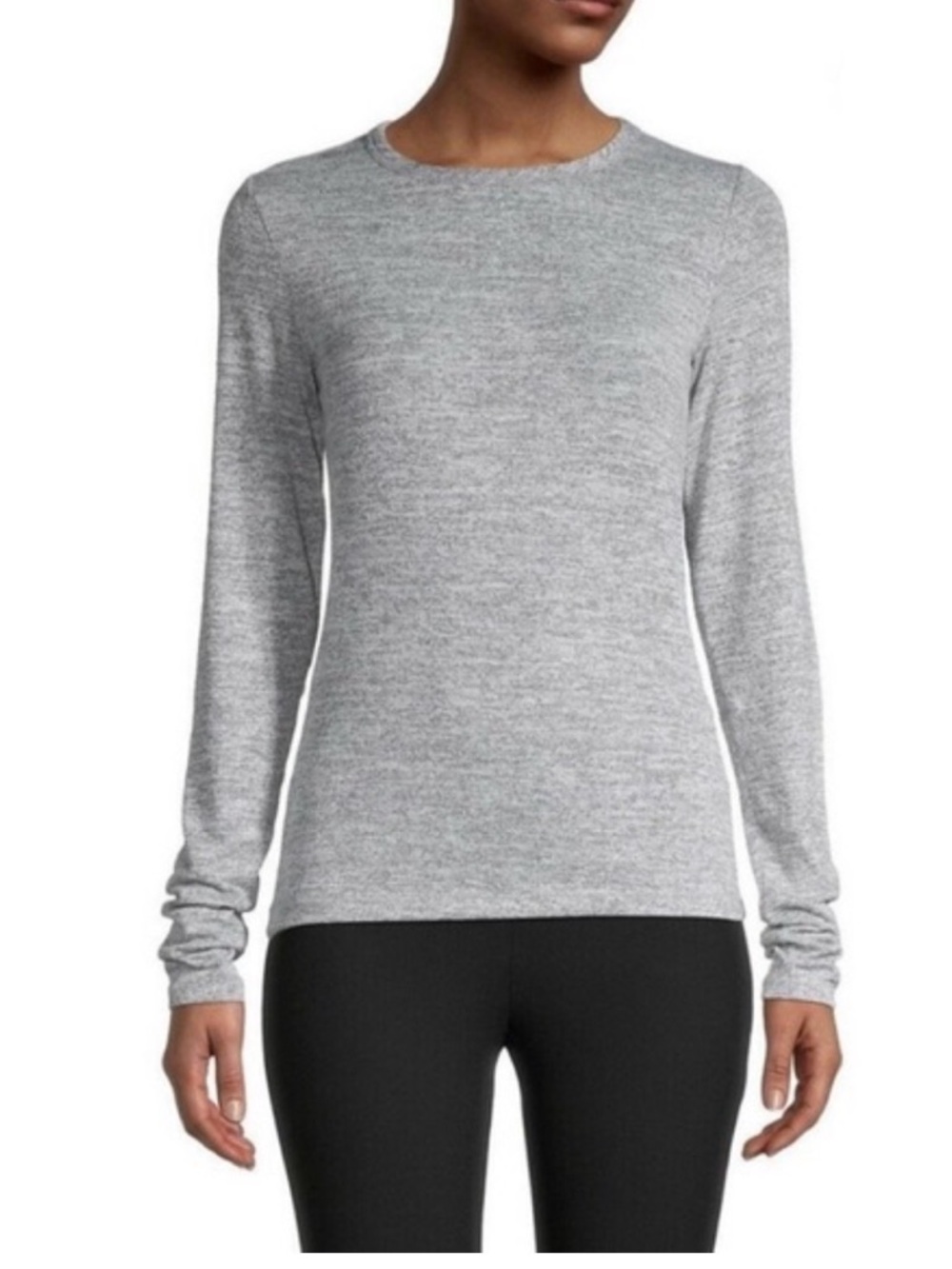 rag & bone Light Gray Long Sleeve Crewneck Top large